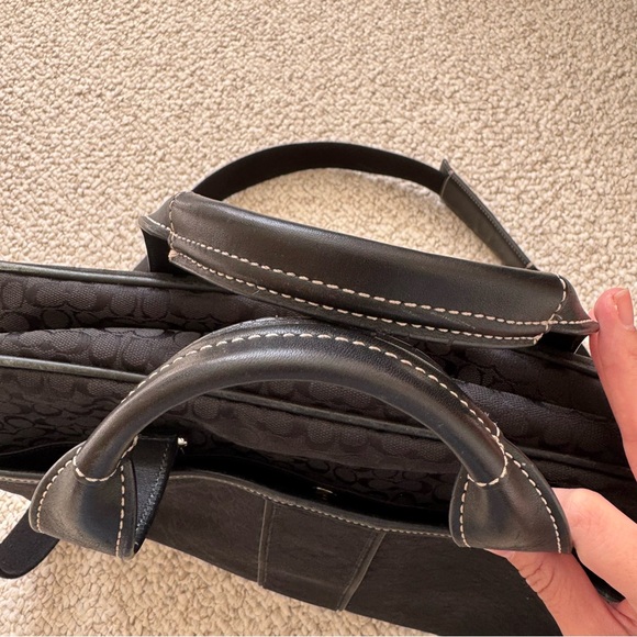 Coach Hudson Signature Monogram 70181 Black Canvas Commuter Messenger Laptop Bag - Picture 2 of 13